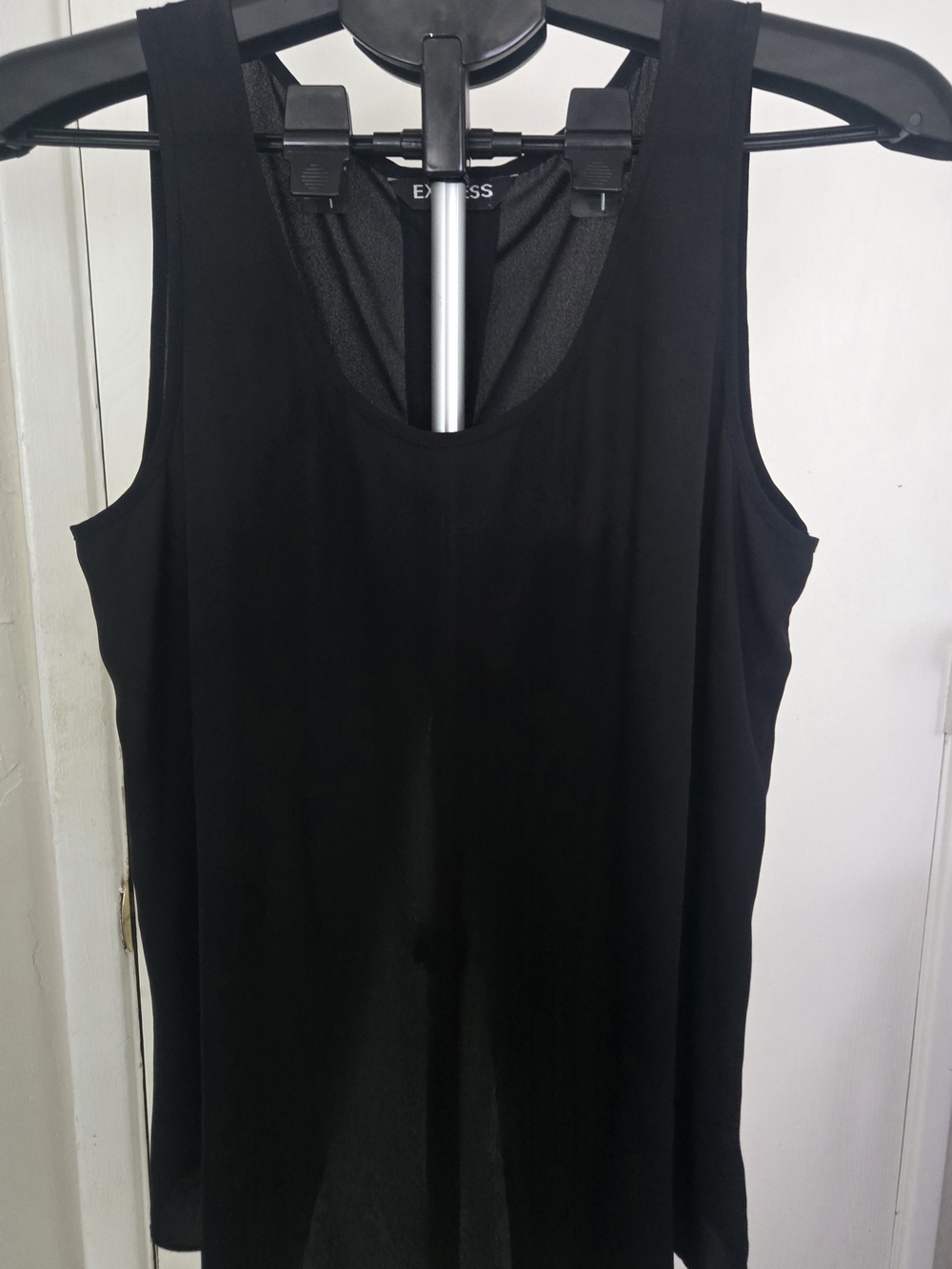 Express Black Scoop Neck Sleeveless Tank Open Back